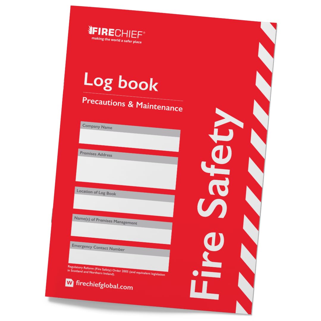 Firechief Fire Safety Log Book - A4 Size, Red Binding | Compliance for Regulatory Reform Order 2005