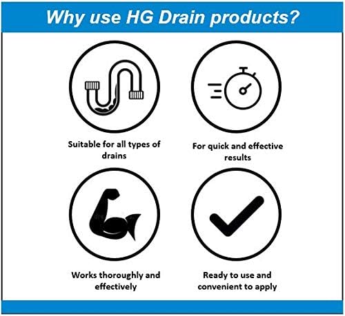 HG - Drain and Plug Hair Unblocker, 200ml + 250ml Dual Formula for Showers, Sinks, Baths & Toilets