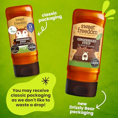 Sweet Freedom Gingerbread Syrup - 350g | Natural Fruit-Sweetened Vegan Syrup for Coffee, Baking & Desserts