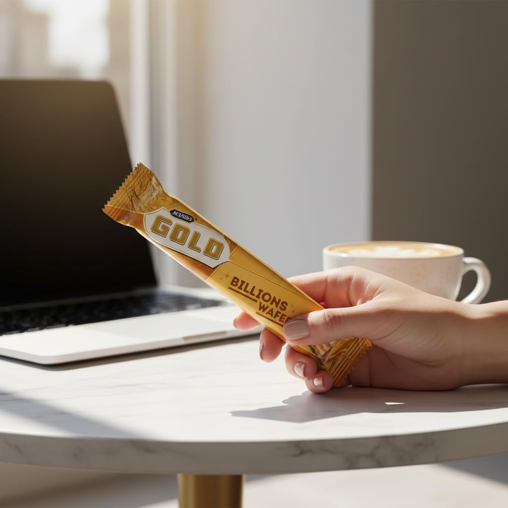 McVitie's Gold Billion Chocolate Wafer Bar - Crispy Wafer & Creamy Filling | 39.5g 5