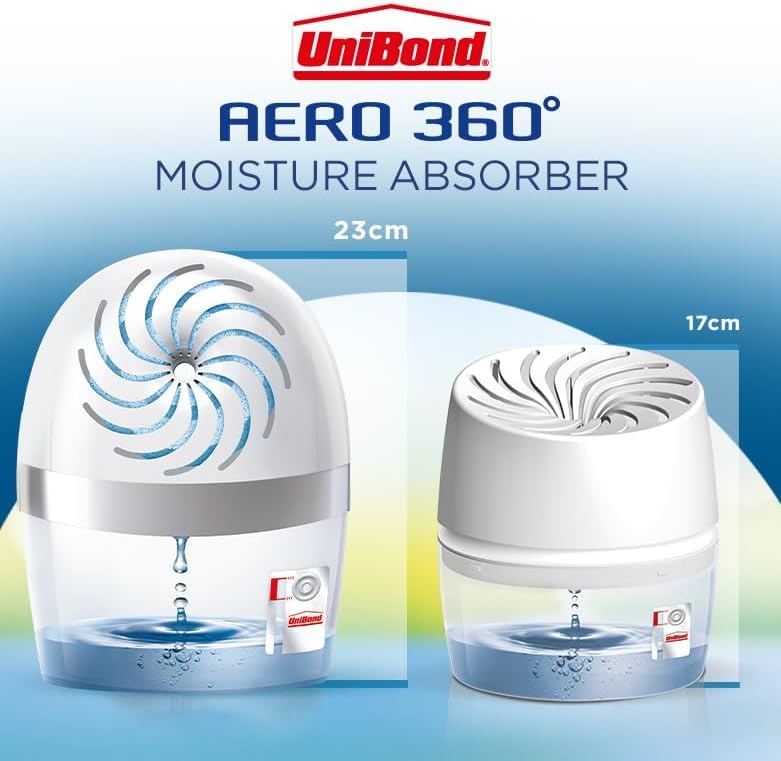 Unibond AERO 360° Moisture Absorber Device with 450g Refill Tab | Prevents Condensation | Recyclable 3
