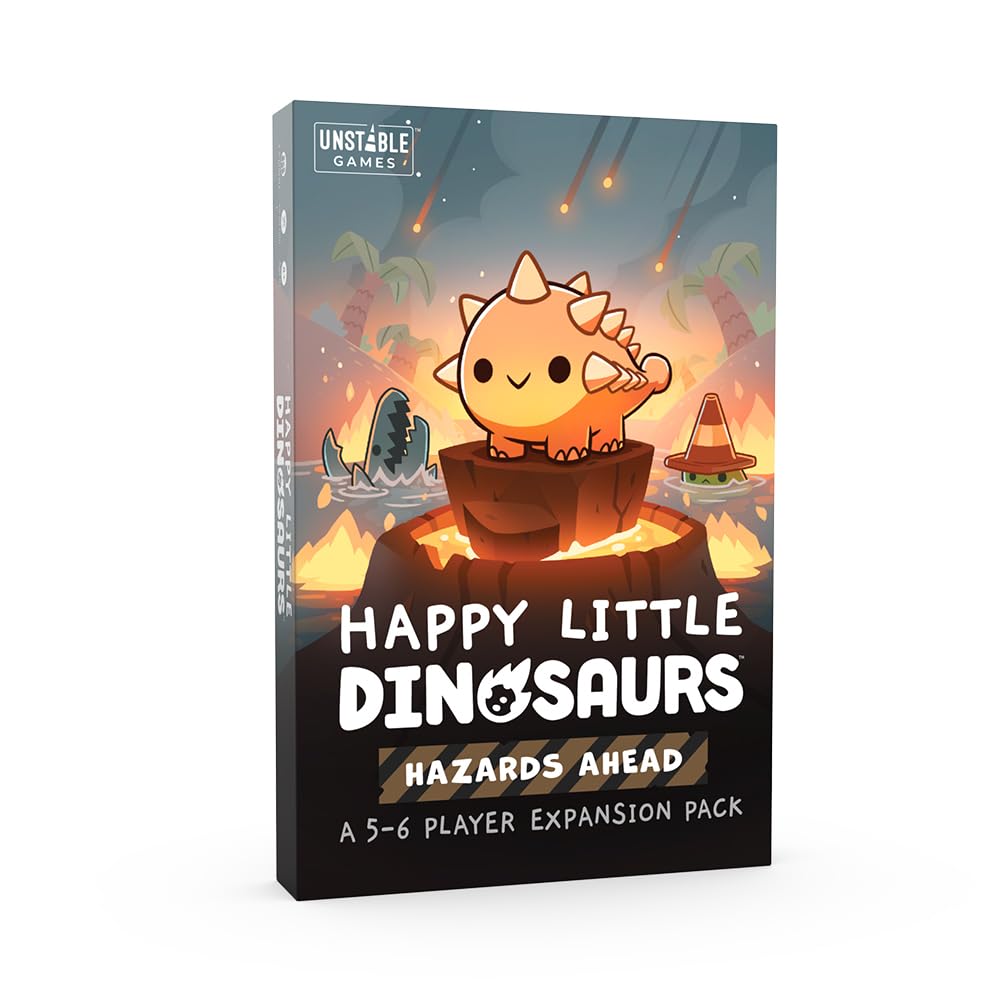 Unstable Games Happy Little Dinosaurs: Hazards Ahead Expansion | 5-6 Player Support | Cardstock