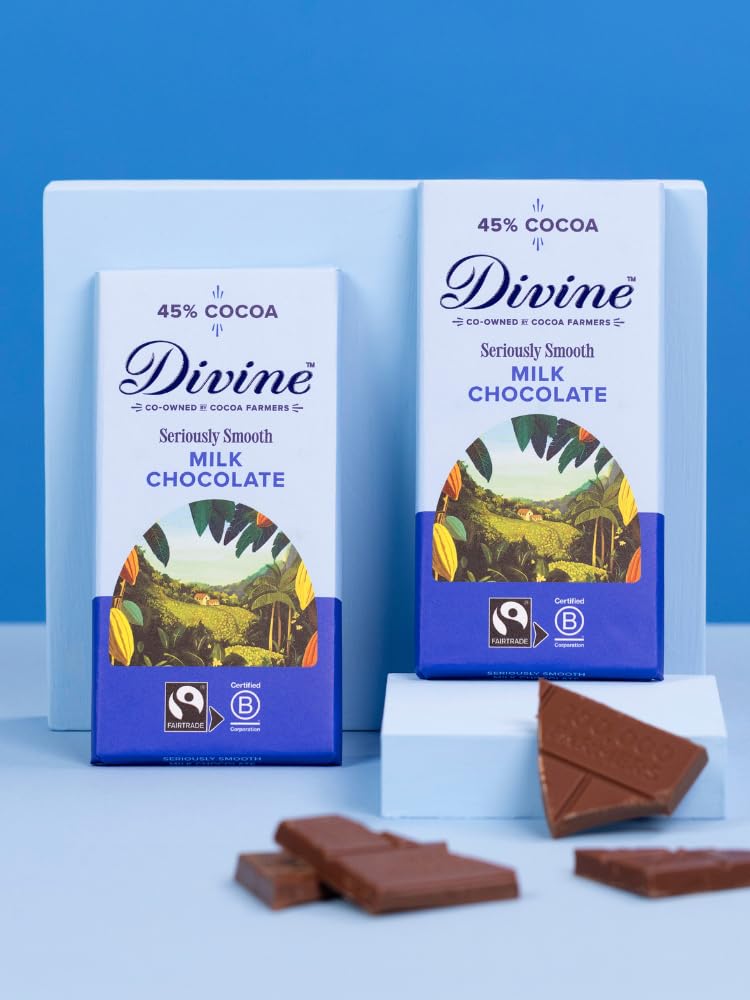 Divine 45% Cocoa Smooth Milk Chocolate Bar | 90g | Fairtrade Certified 2