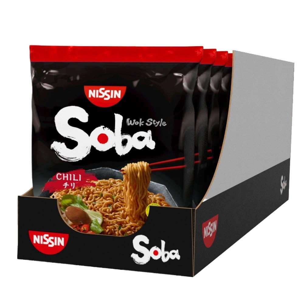 NISSIN Soba Wok Style Chilli Flavoured Instant Noodles - 111g Packet (Pack of 9) 1