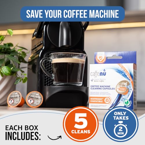 Caffenu - Nespresso Coffee Machine Cleaning Capsules Pack of 5 Cleaning Pods