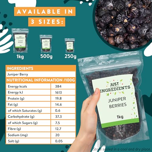 JustIngredients Organic Juniper Berries 1kg - Dried Spice for Cooking, Gin Making & Pickling 5