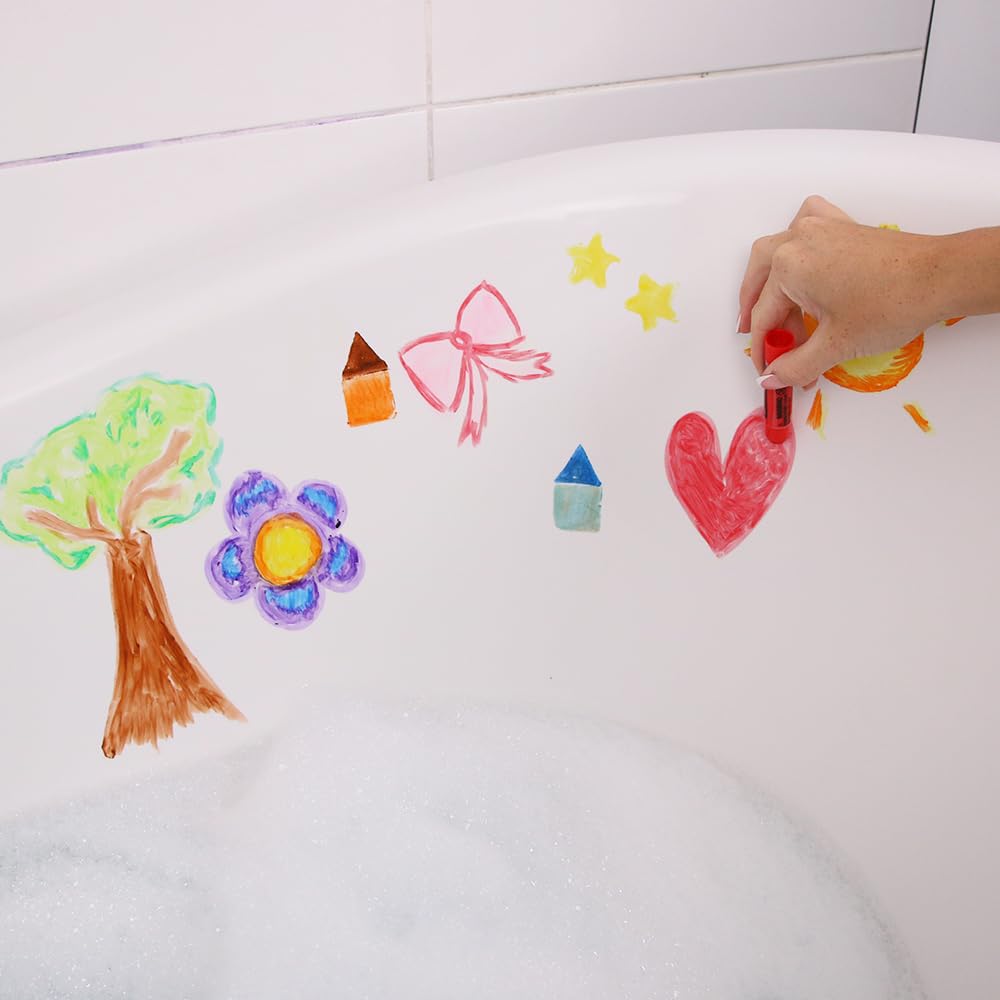 ZIMPLI 10 Count Large Baff Paint Sticks - Stain Free Bath Crayons for Kids | Water Repellent | Multicolor 5