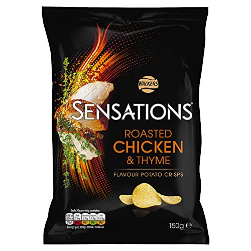 Sensations Roast Chicken & Thyme Thick Cut Premium Potato Crisps, Sharing Bag 150g 3