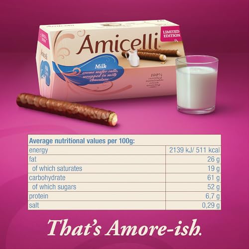 Ritter Sport Amicelli Limited Edition Vanilla Milk Crème Crispy Wafer Rolls 200g