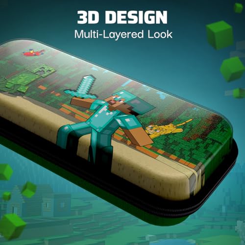 Minecraft Forest Battle - Nintendo Switch Travel Case with Glow-in-the-Dark Design