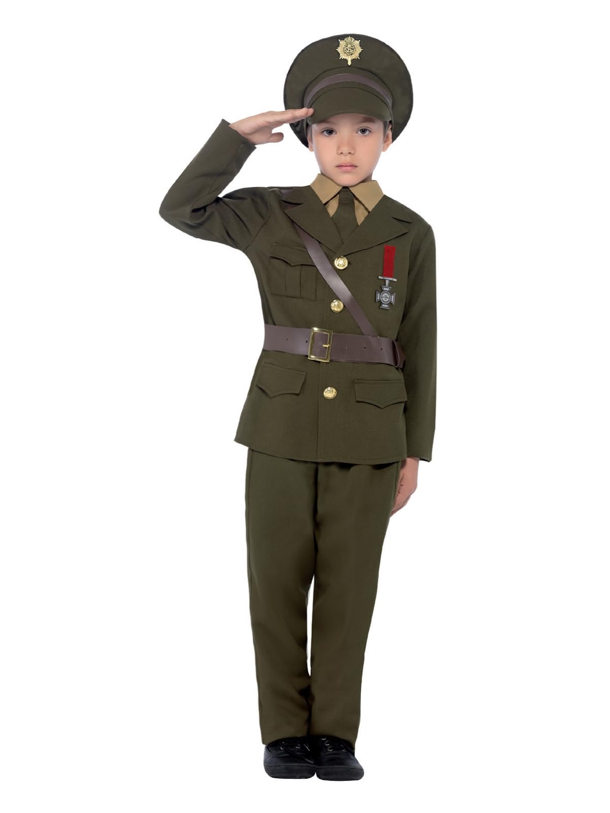 Smiffys Boys Army Officer Costume - World War II Dress Up for Ages 7-12 1