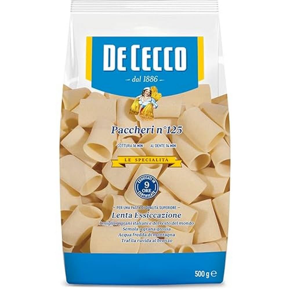 De Cecco Paccheri No. 125 Pasta - Bronze Cut, Premium Italian Durum Wheat | 500g 1
