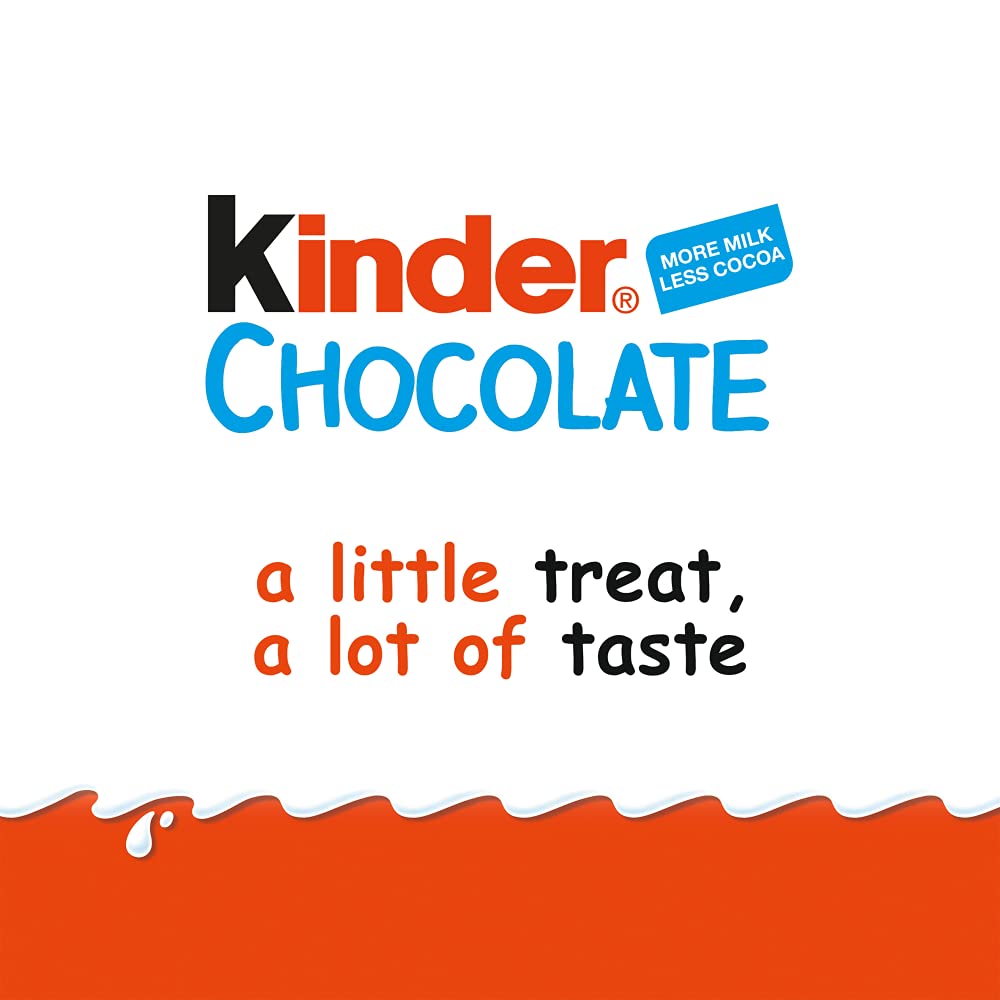 Kinder Milky Chocolate Medium Bars 42g (2 x 21g) - Milk Chocolate with More Milk Less Cocoa