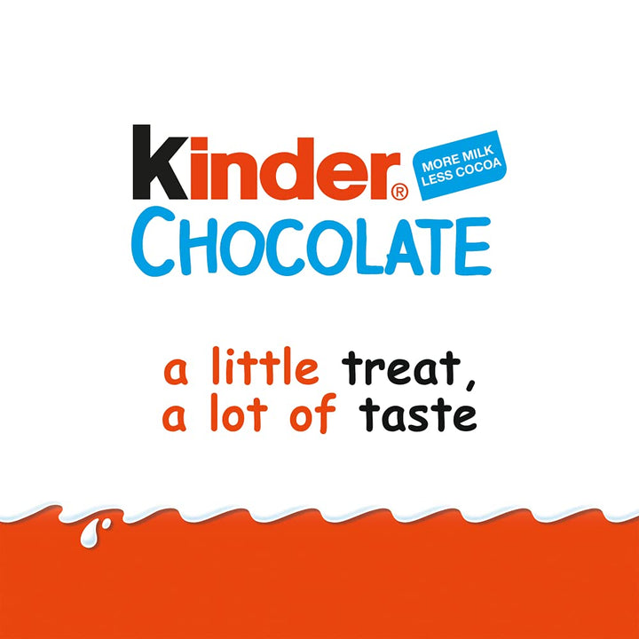 Kinder Milky Chocolate Medium Bars 42g (2 x 21g) - Milk Chocolate with More Milk Less Cocoa