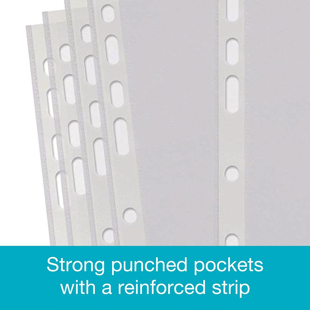 SUMMIT A4 Bulk Punched Pockets - 300 Clear Plastic Sleeves with Embossed Finish | Top Loading 4