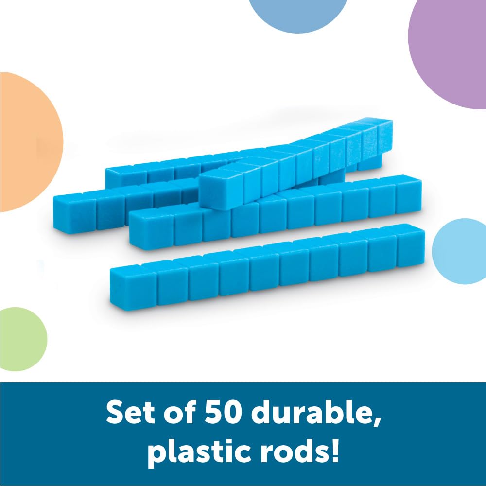 Learning Resources Grooved Plastic Base Ten Rods - Educational Math Manipulatives for Ages 6-10 5