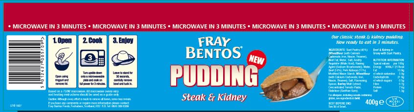 Fray Bentos Steak and Kidney Pudding - Ready in 3 Minutes | 400g 2