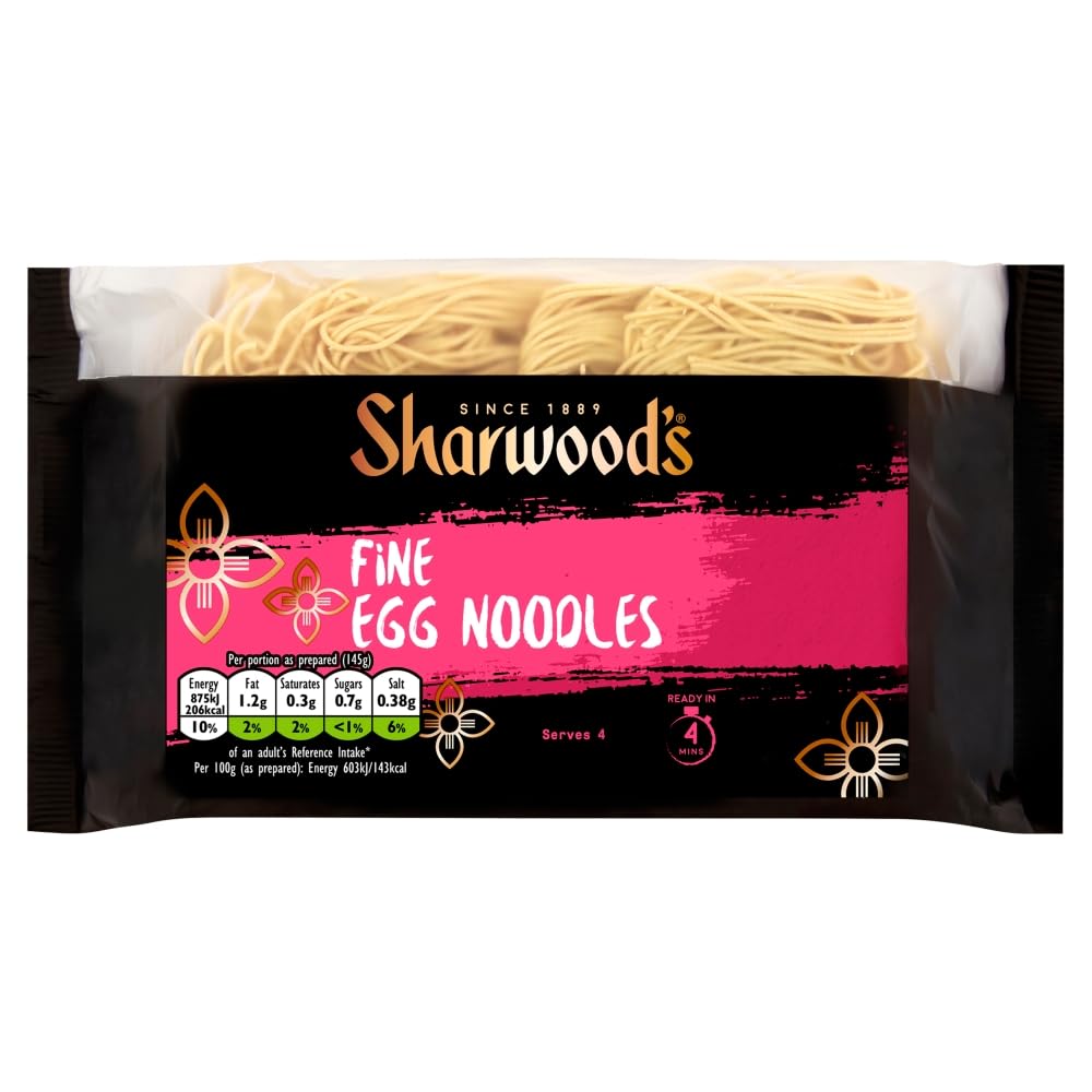 Sharwood's Fine Egg Noodles - Authentic Chinese Style, Quick-Cook | 226g Pack of 1