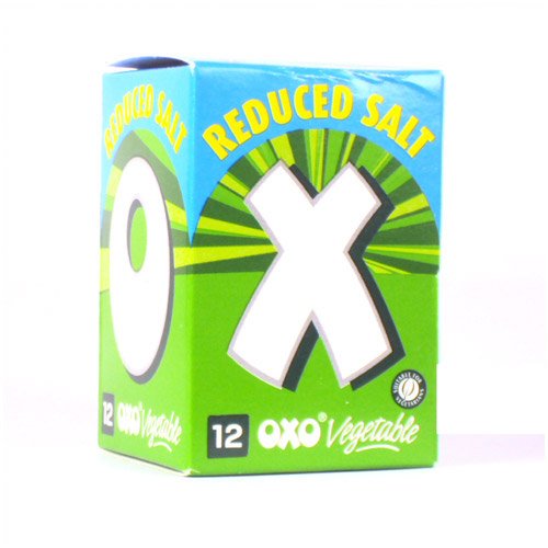 OXO Reduced Salt Vegetable Stock Cubes - 12 Count | Big Flavour | Vegan-Friendly