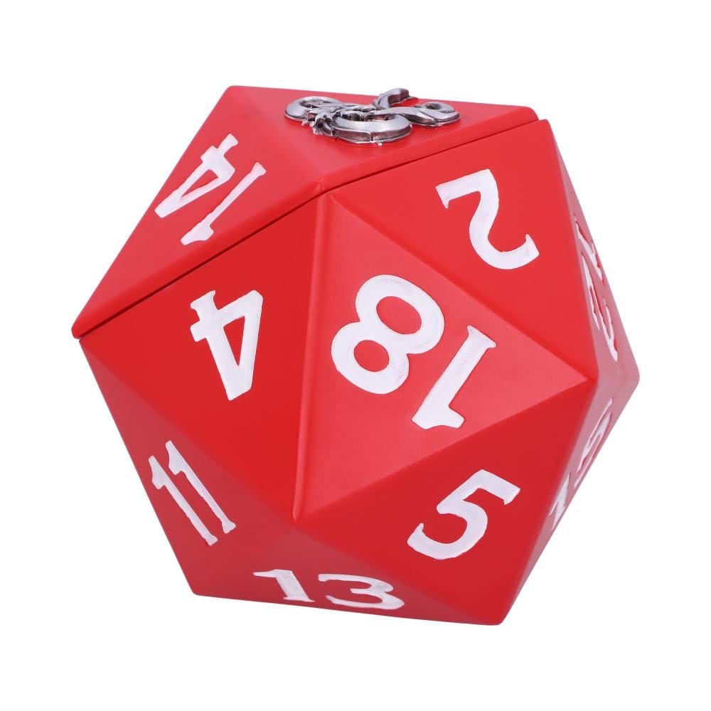 Nemesis Now Dungeons & Dragons D20 Dice Storage Box Red Resin 11