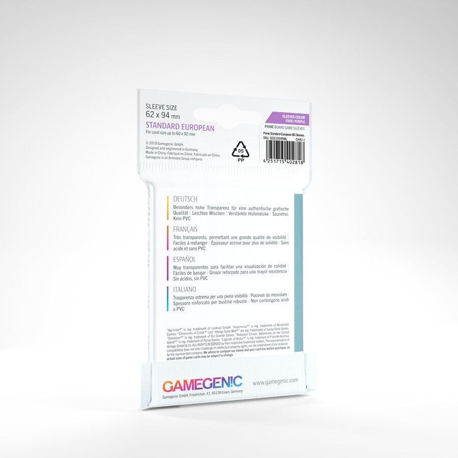 Gamegenic Prime Standard-Hüllen in europäischer Größe, 62 x 94 mm (50), transparent 3