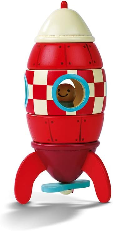 Janod Magnet Rocket Kit - Wooden Building Set for Toddlers 2-6 Years 5