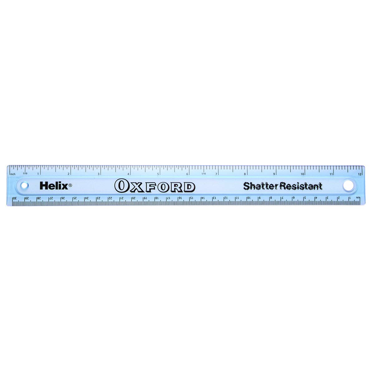 Helix Oxford 12 inch 30cm Shatter Resistant Ruler - Metric & Imperial Graduations | Acrylic 1