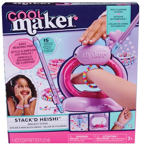 Cool MAKER Stack’d Heishi Studio Bracelet Making Kit - Easy Beading Pen for Kids