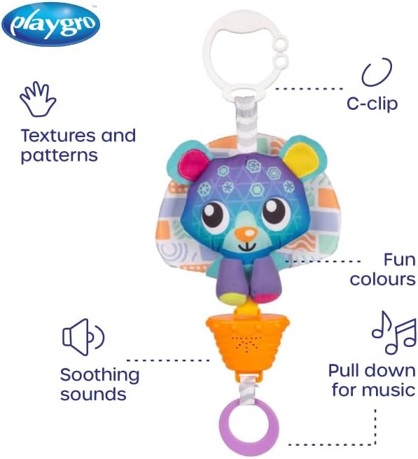 Playgro Polar Pals Musical Pull String Bear Soft Baby Toy - Soothing Tunes for 0-12 Months 2