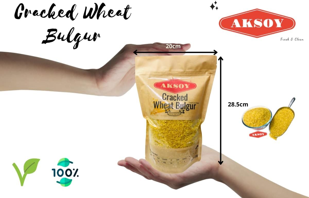 AKSOY Coarse Bulgur Wheat - 1KG Natural Whole Grain Cracked Wheat | Quick Cooking 5