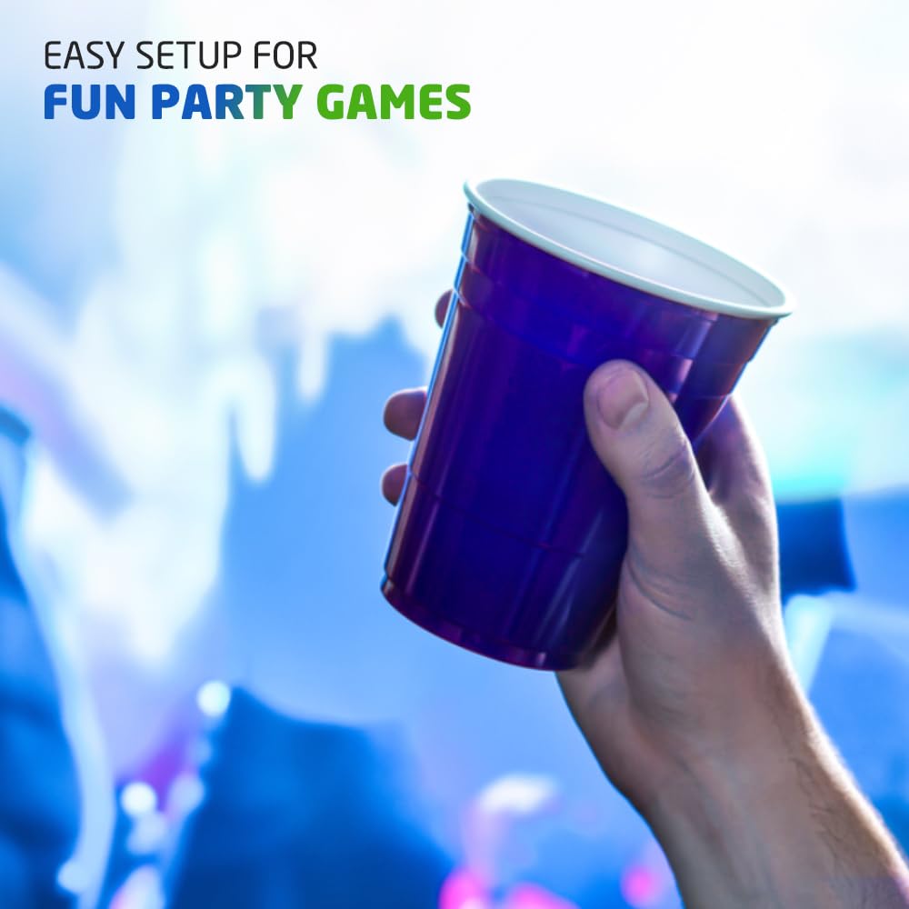 TOIS Party Game Set - 24 Pieces: 10 Red Cups, 10 Blue Cups (16oz) & 4 Balls 5