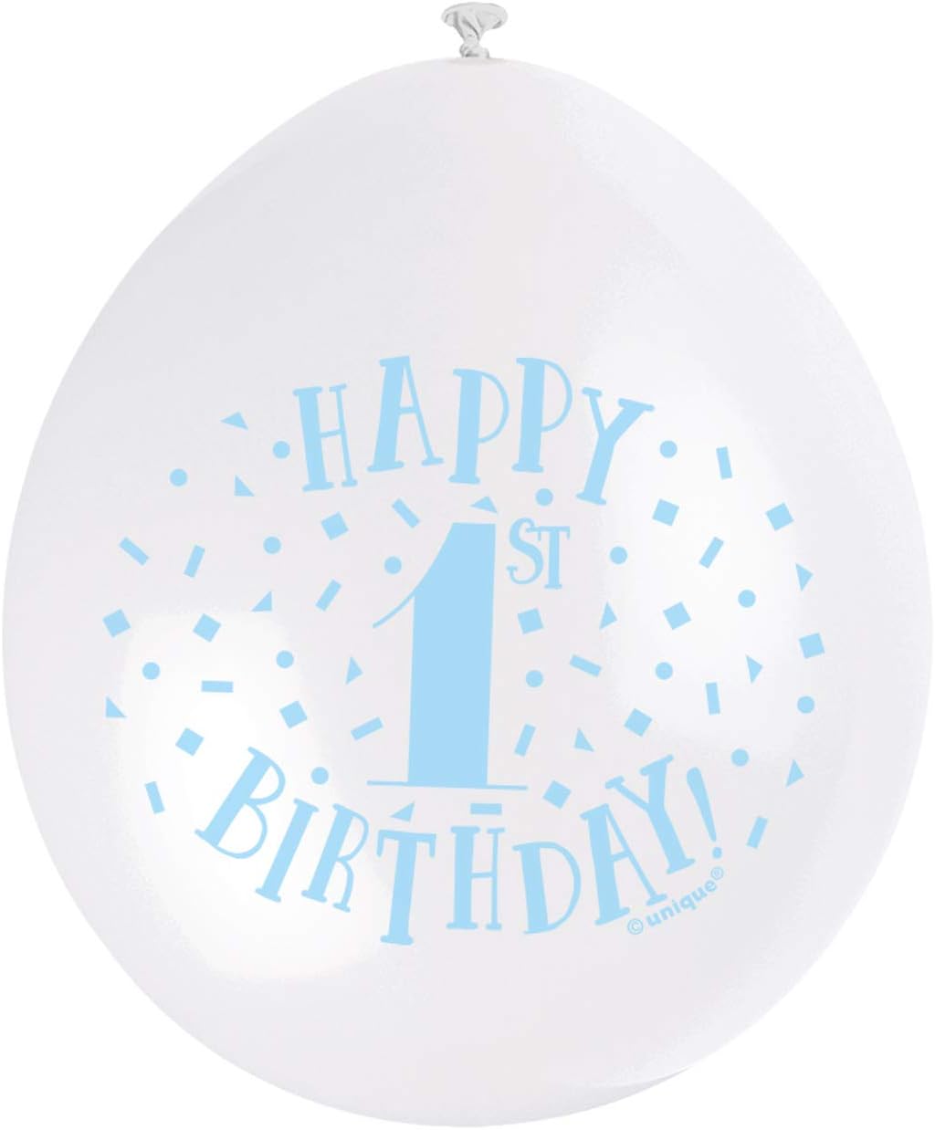 Happy 1st Birthday Blue Latex Balloons (22cm) Pack of 10 - Festive Party Decor 2