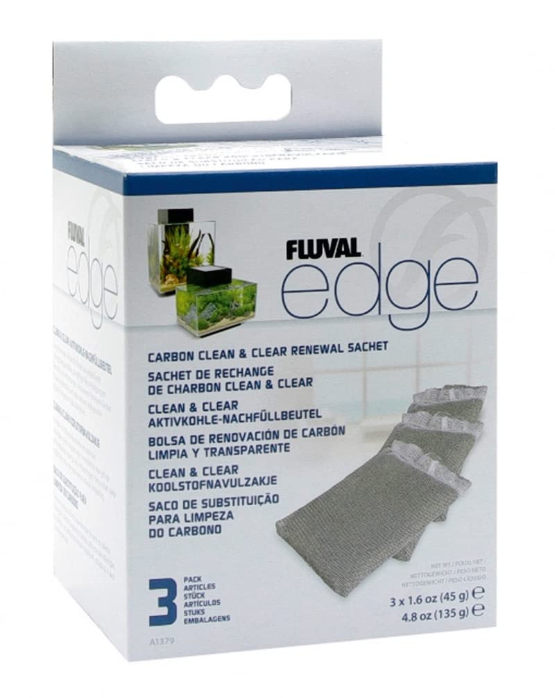 Fluval Edge Aquarium Carbon Renewal Sachets - Toxin Removal | 3-Pack