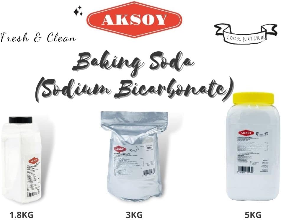 Aksoy Baking Soda 1.8KG || Pure Sodium Bicarbonate Powder, Highest Purity, Food