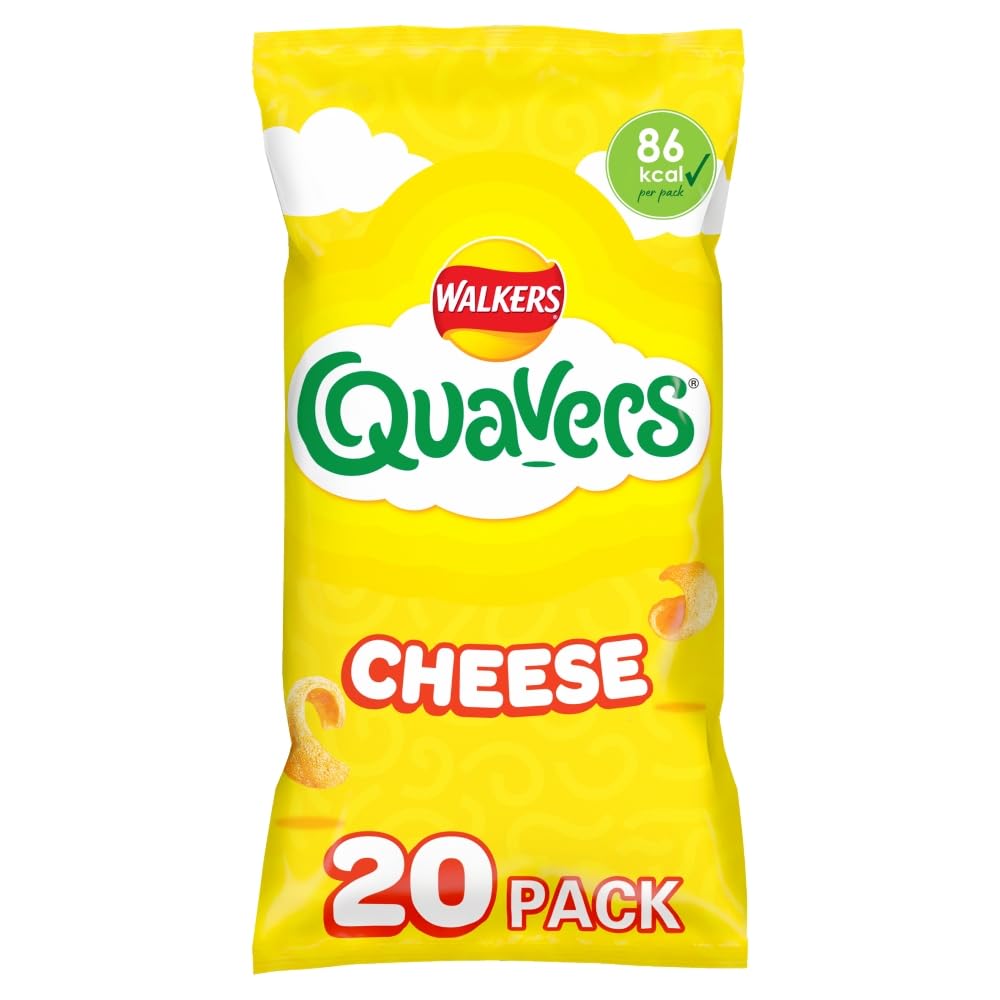 Walkers Quavers Snacks mit Käsegeschmack, Multipack, 20 x 16 g