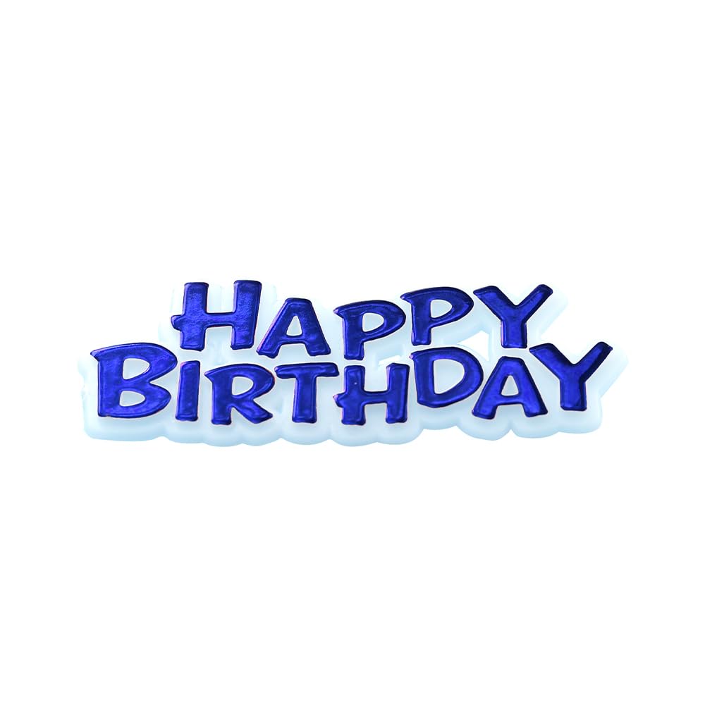 Anniversary House Football Cake Topper Keepsake Set, Blue Resin Birthday Cake Decorations, 2-Piece with Motto, CD102B