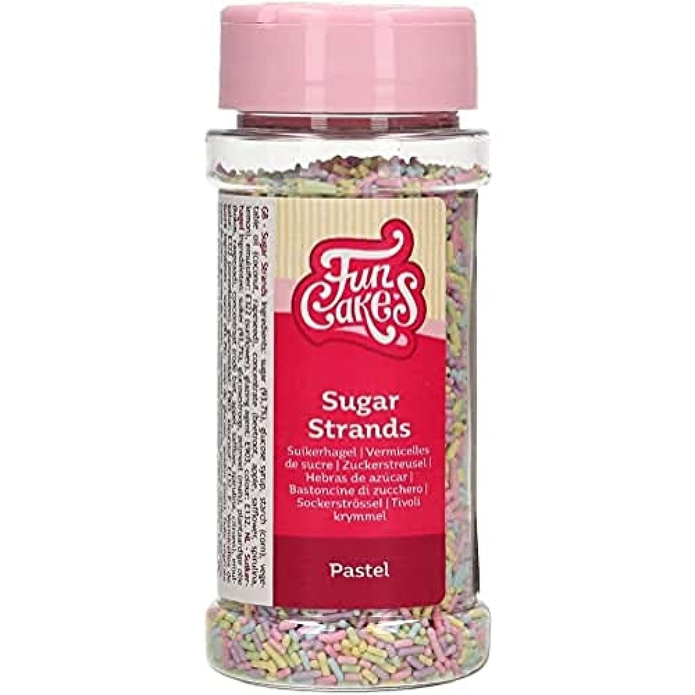 FunCakes Sugar Strands Pastel Sprinkles - XL Size, 80g | Great Taste for Cakes & Desserts 1