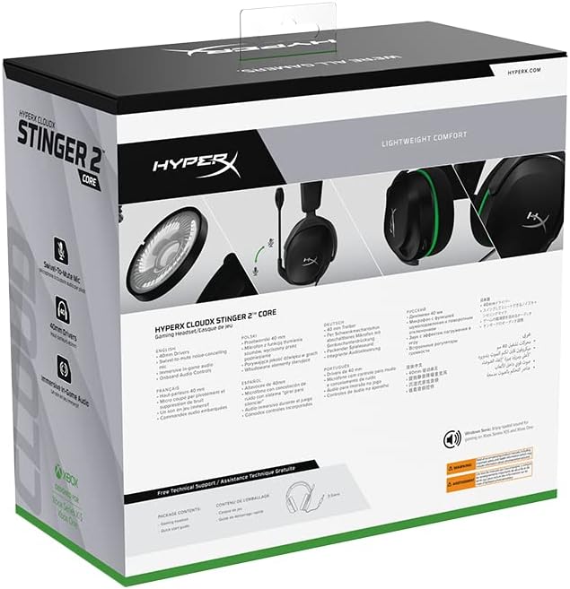 HyperX CloudX Stinger 2 Core Gaming Headset for Xbox - Lightweight Over-Ear with 40mm Drivers