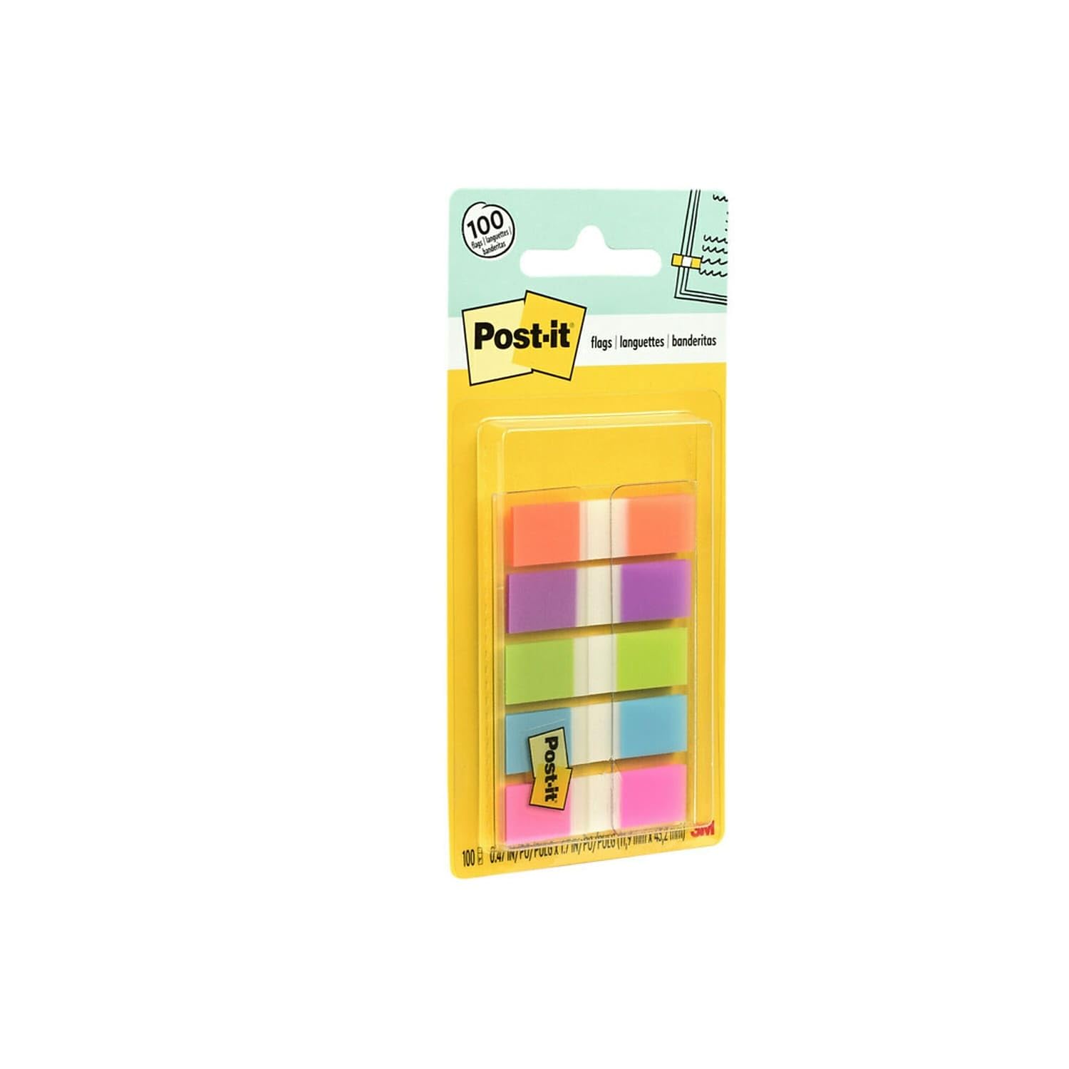 Post-it Flags 6835CBEU Page Flags - 5 Bright Colors, 100 Flags Total in Portable Dispenser 8
