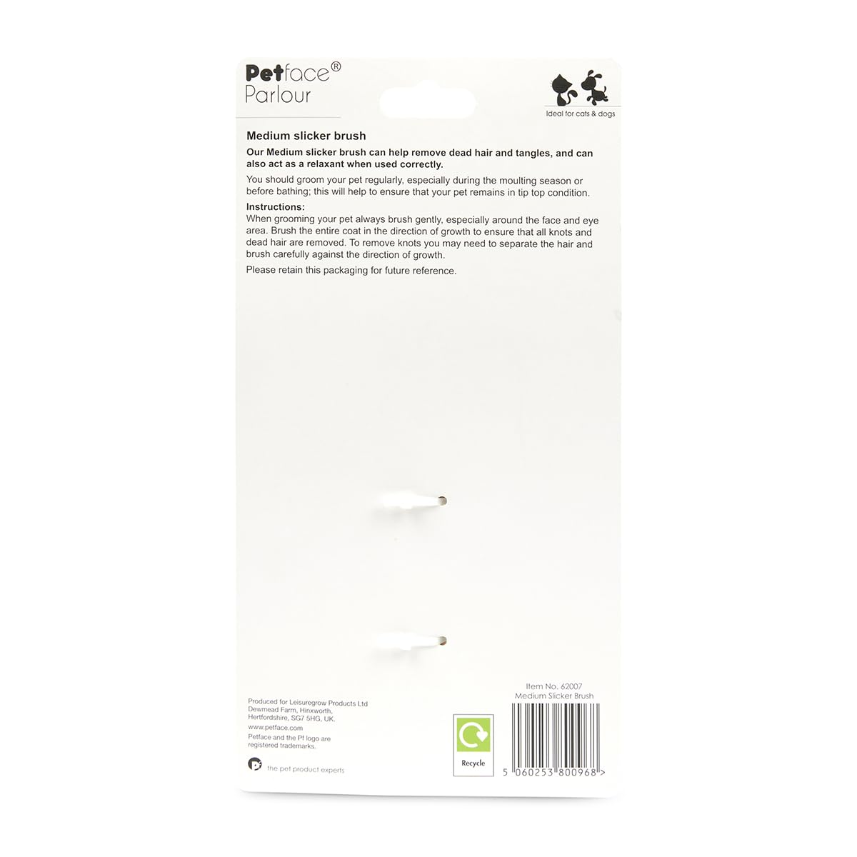 Petface Slicker Brush for Dogs/Cats - Medium Size, Detangling, Brown Bristles 6