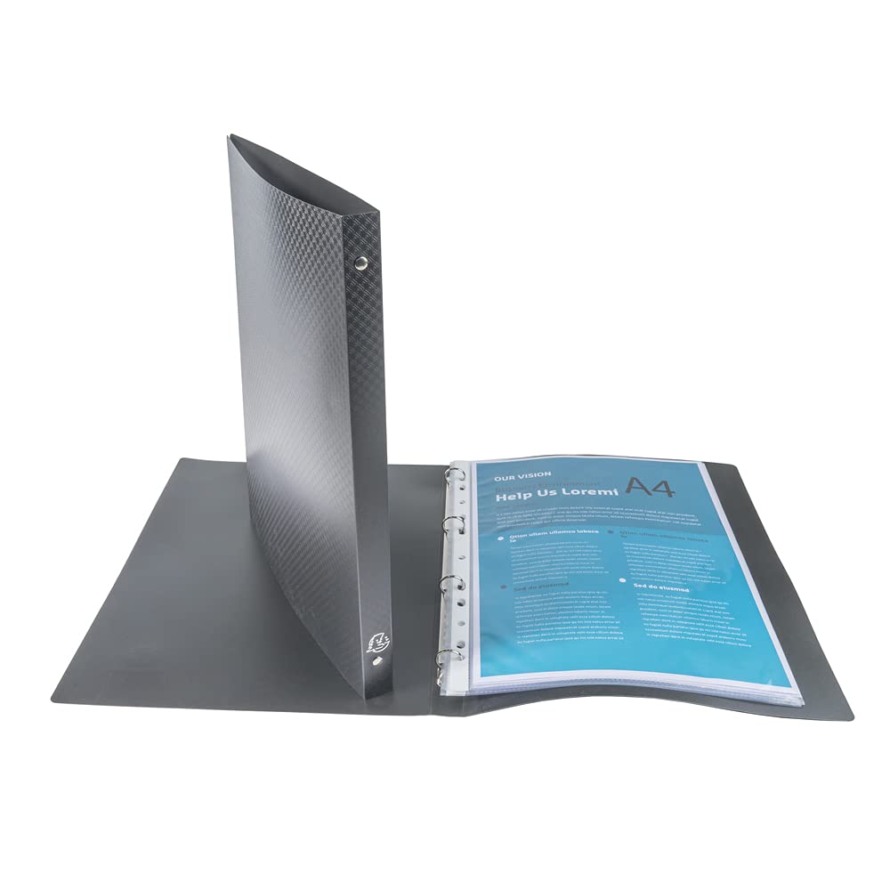 Exacompta O-Ring Binder - Flexible PP Cover | A4 | 4 Round Rings 15mm | Black 3