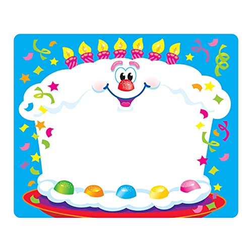 TREND Enterprises Happy Birthday Name Tag Stickers - 36 Self-Adhesive Labels for Parties & School (Age 3+)