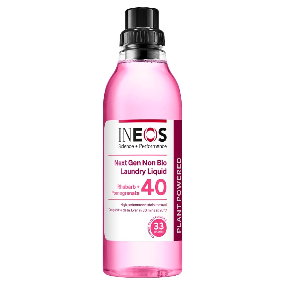 INEOS Rhubarb & Pomegranate Non-Bio Laundry Liquid Detergent (1L) 1