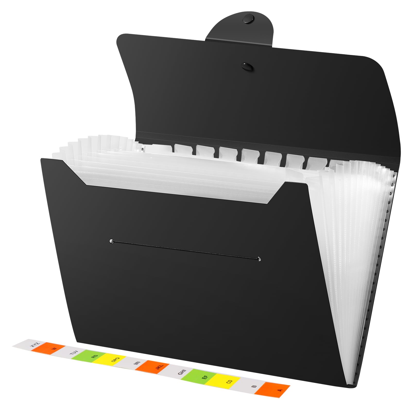 Diboniur A4 Expanding File Organiser - 13 Pockets, Black PP Material | Holds 500 Sheets