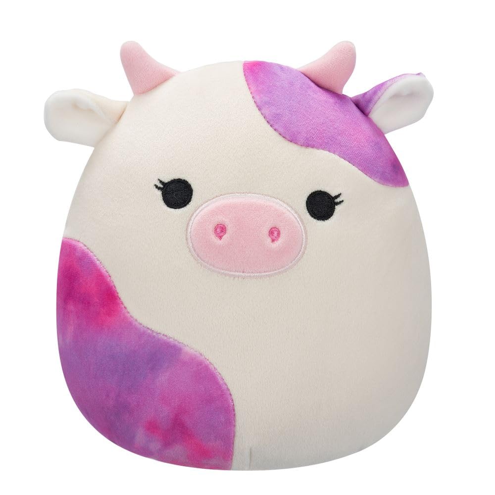 Squishmallows Original 7,5 Zoll große Kalina, die weiße Kuh mit rosa Batikfleck