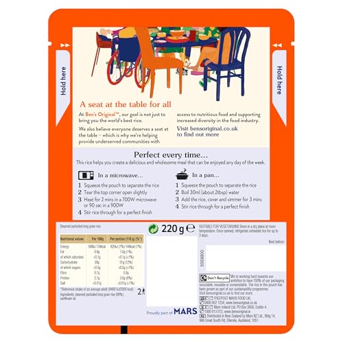 Ben's Original Long Grain Microwave Rice, 6 x 220 g Pouches 7