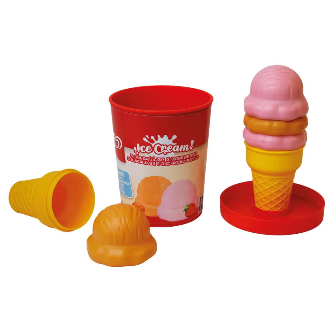 Casdon Walls Ice Cream Tub Toy - Strawberry & Caramel | Pretend Play Set | Ages 2+ 1