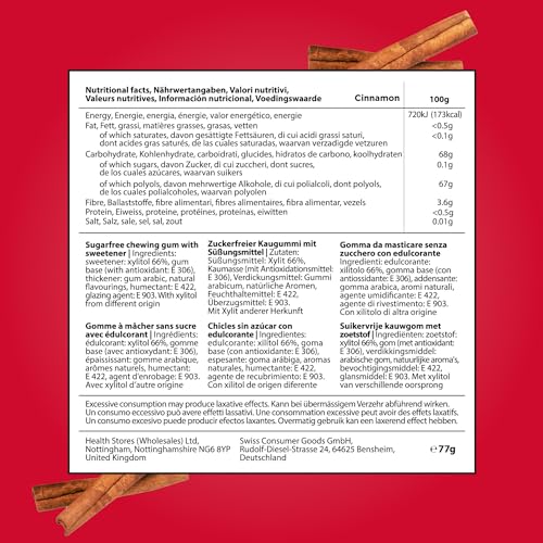 PUR - Natural Cinnamon Sugar-Free Chewing Gum (55 Pieces, Pack of 3)