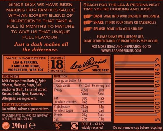 Lea & Perrins Worcestershire Sauce 290 ml 5