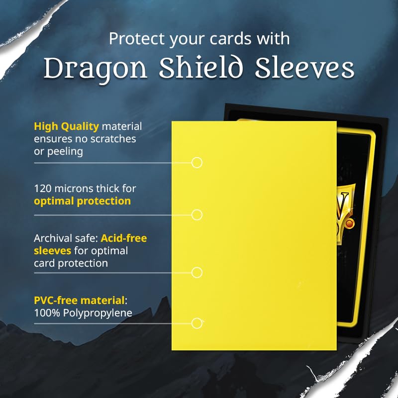 Dragon Shield AT-15005 Dual Matte Snow Sleeves - Standard Size, 100 Count | Durable Plastic 7